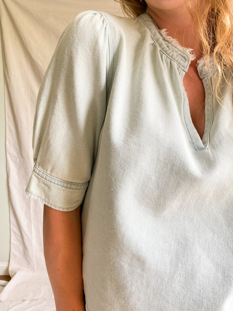 Azure denim top