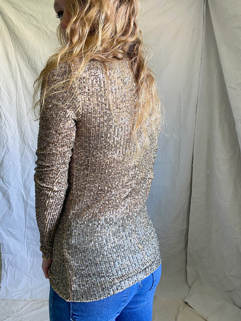 Free People Gold Rush sequin top