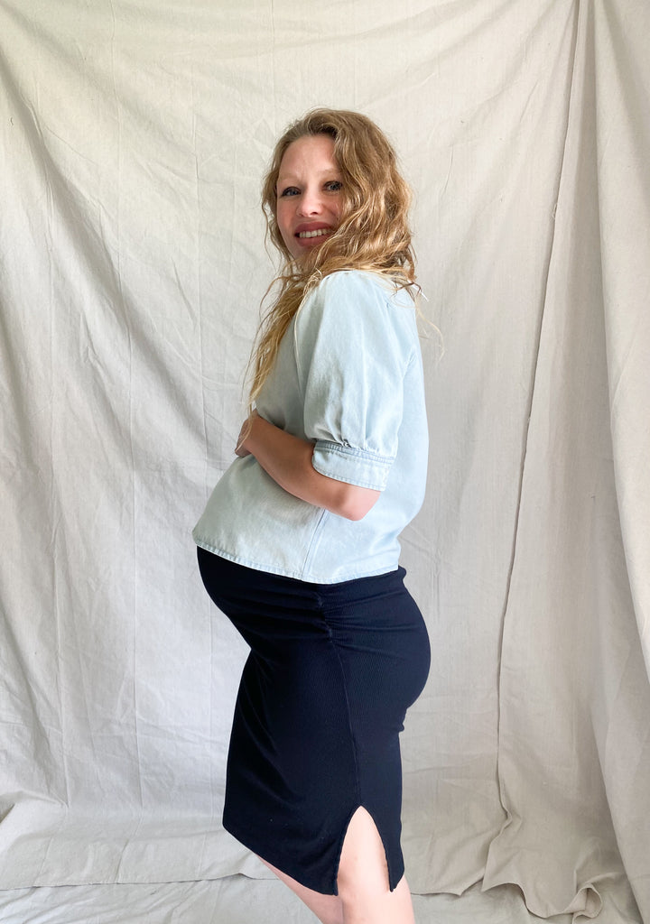 Azure denim top