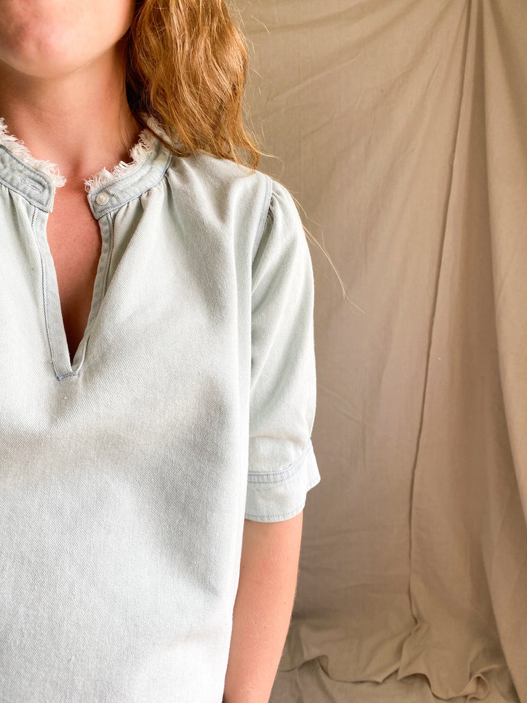 Azure denim top