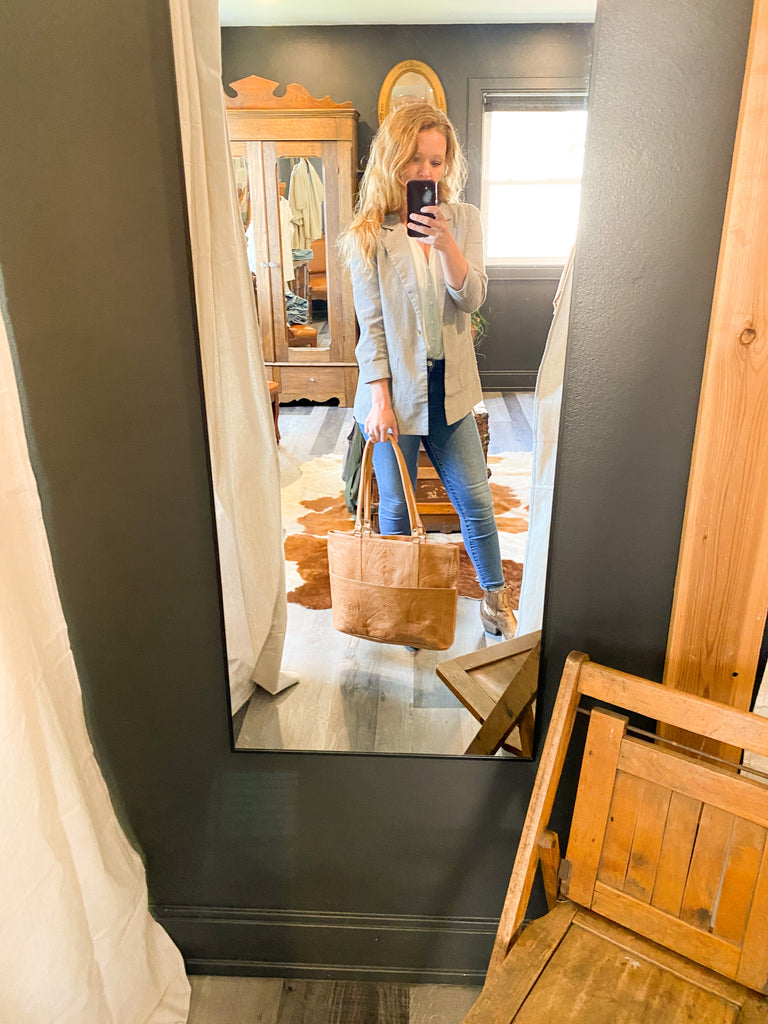 Bronn tooled tote