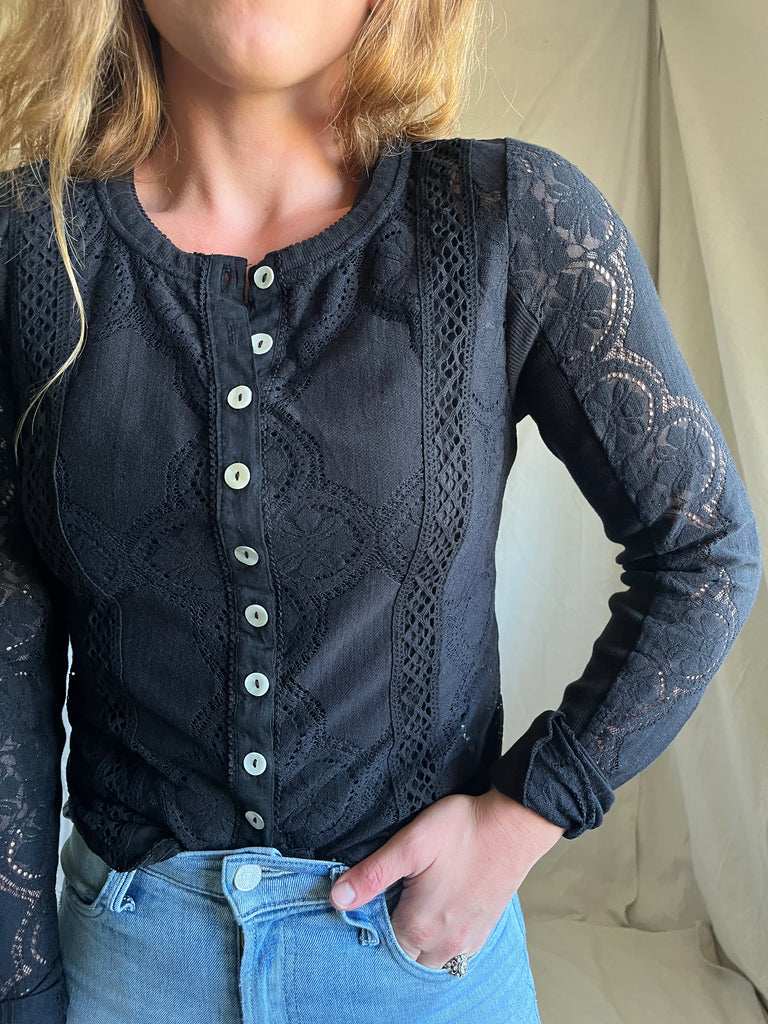 Free People Mabel Lace Cardigan