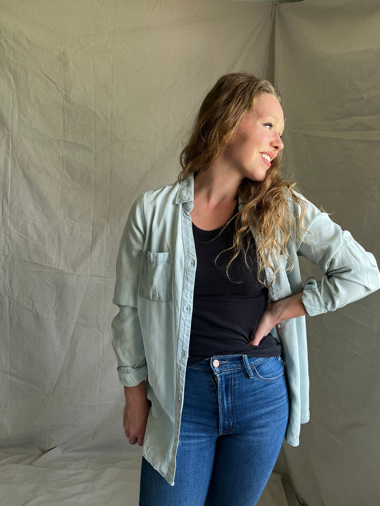 Colette button up [light wash] [now avail in XL]