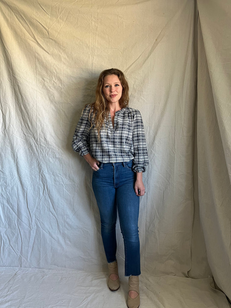 Irene plaid top