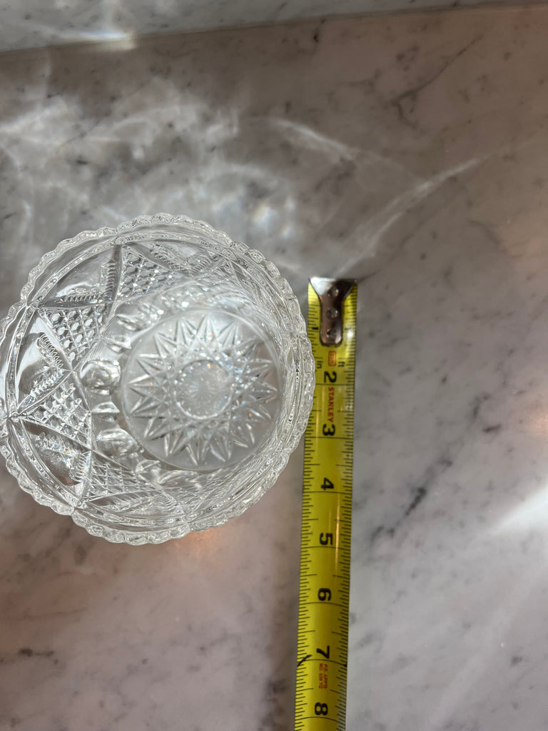 Cut glass shelf vase