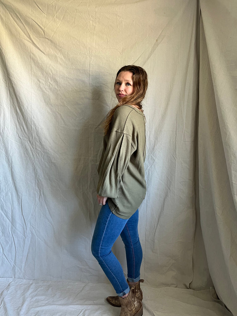 Free People Ivy waffle top