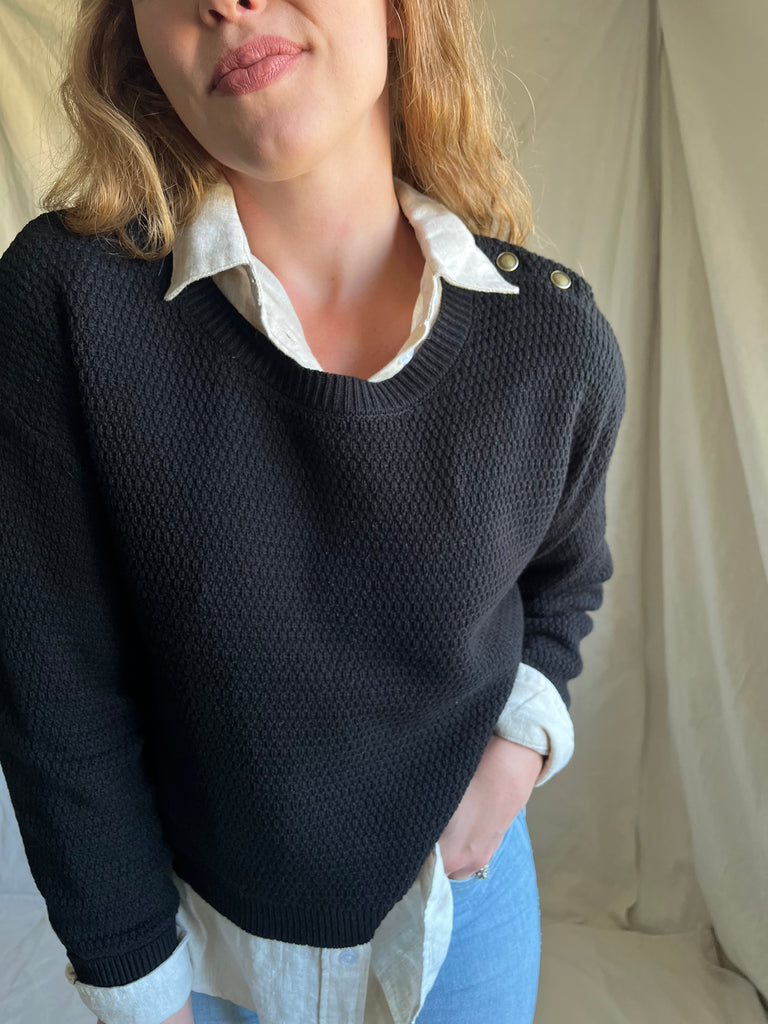 Carl brass snap sweater
