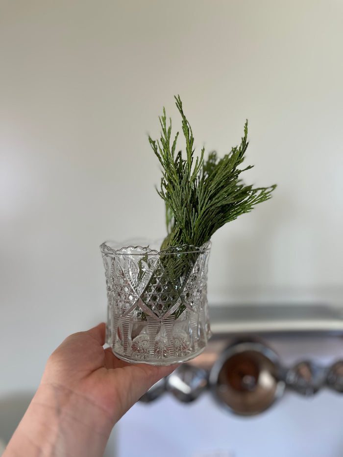 Cut glass shelf vase