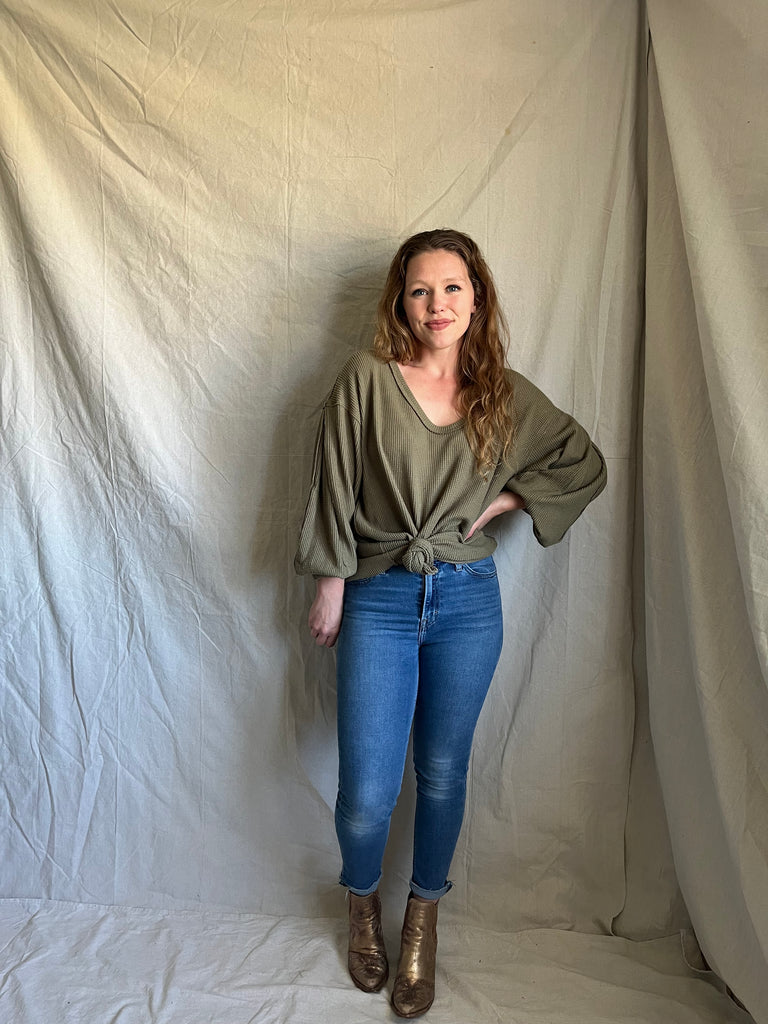 Free People Ivy waffle top