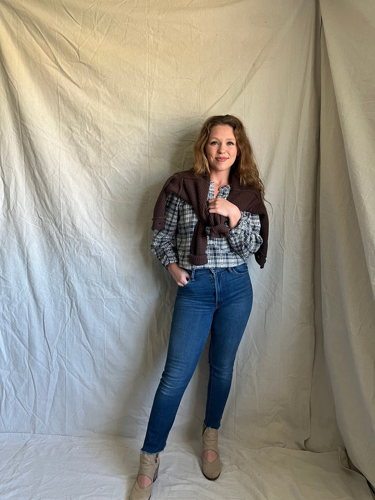 Irene plaid top
