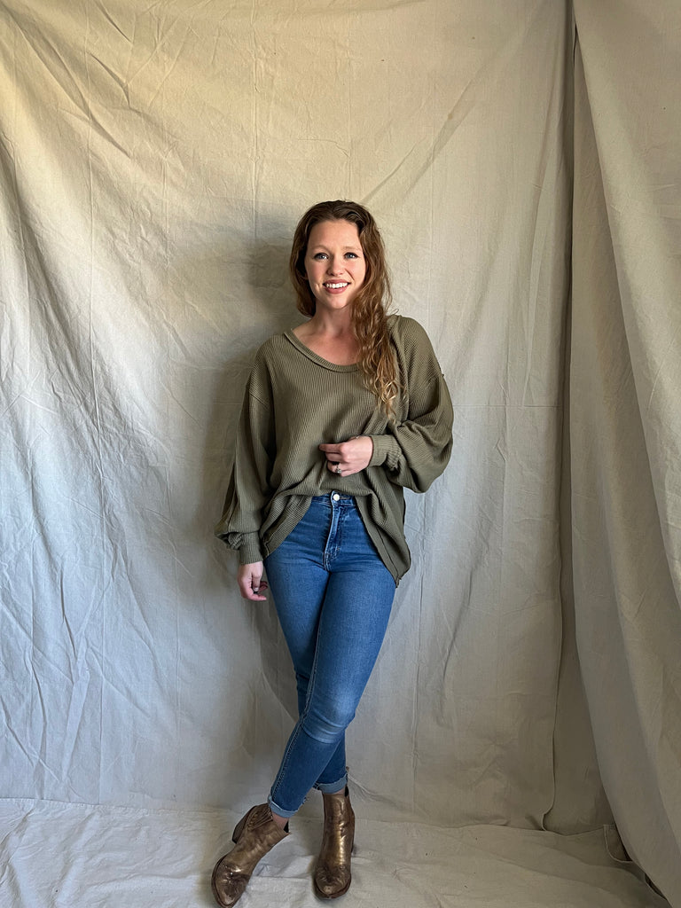 Free People Ivy waffle top