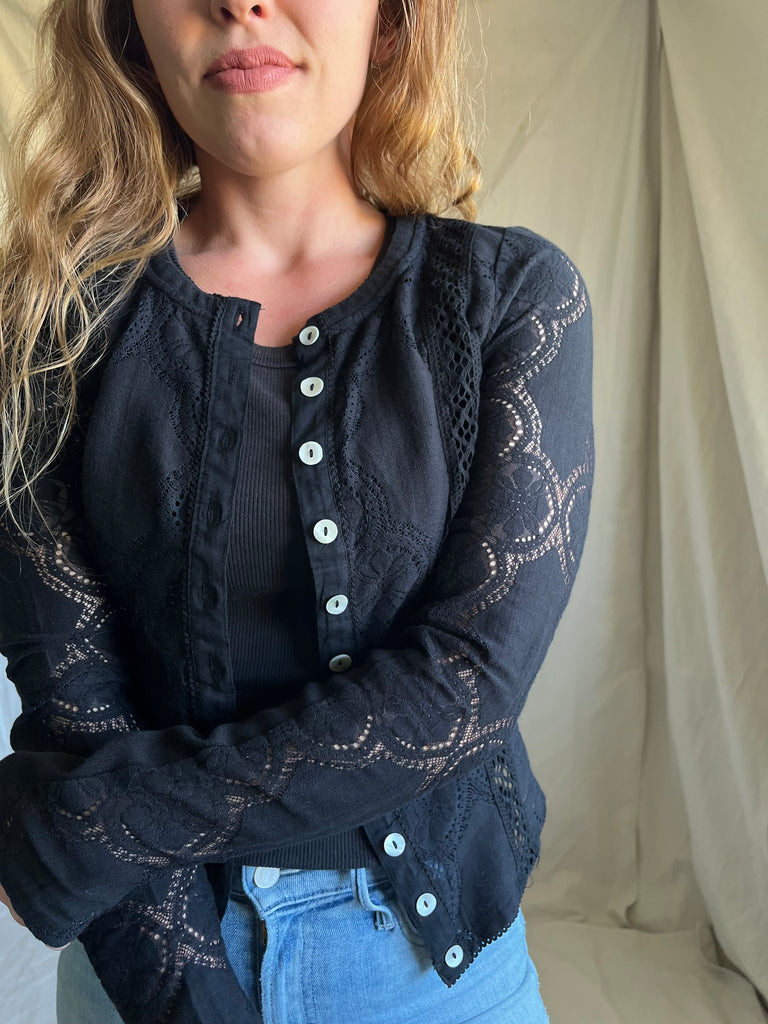 Free People Mabel Lace Cardigan