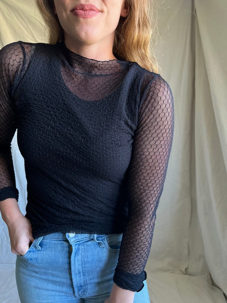 Free people Kit sheer top [black]