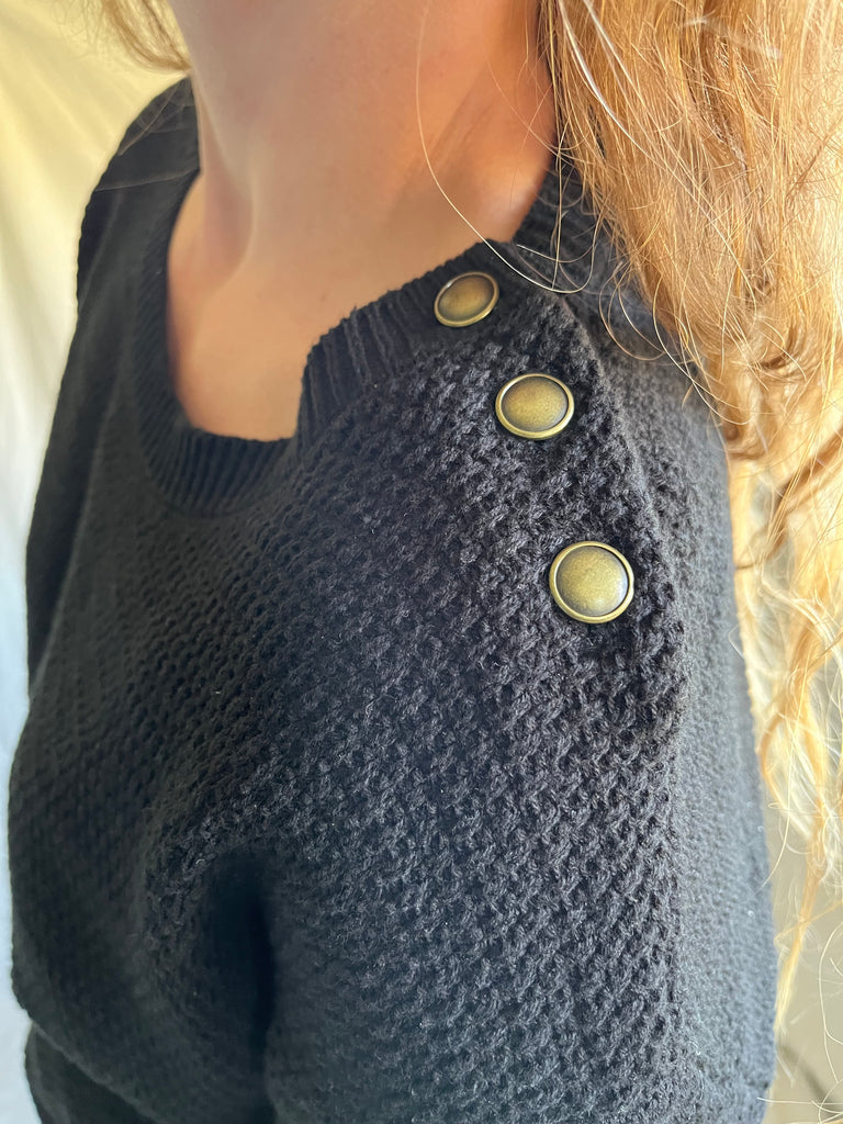 Carl brass snap sweater