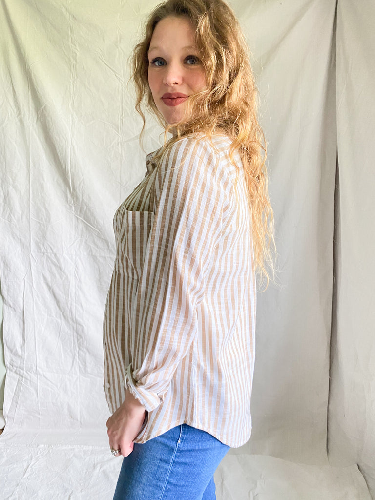 Blanche striped button-up