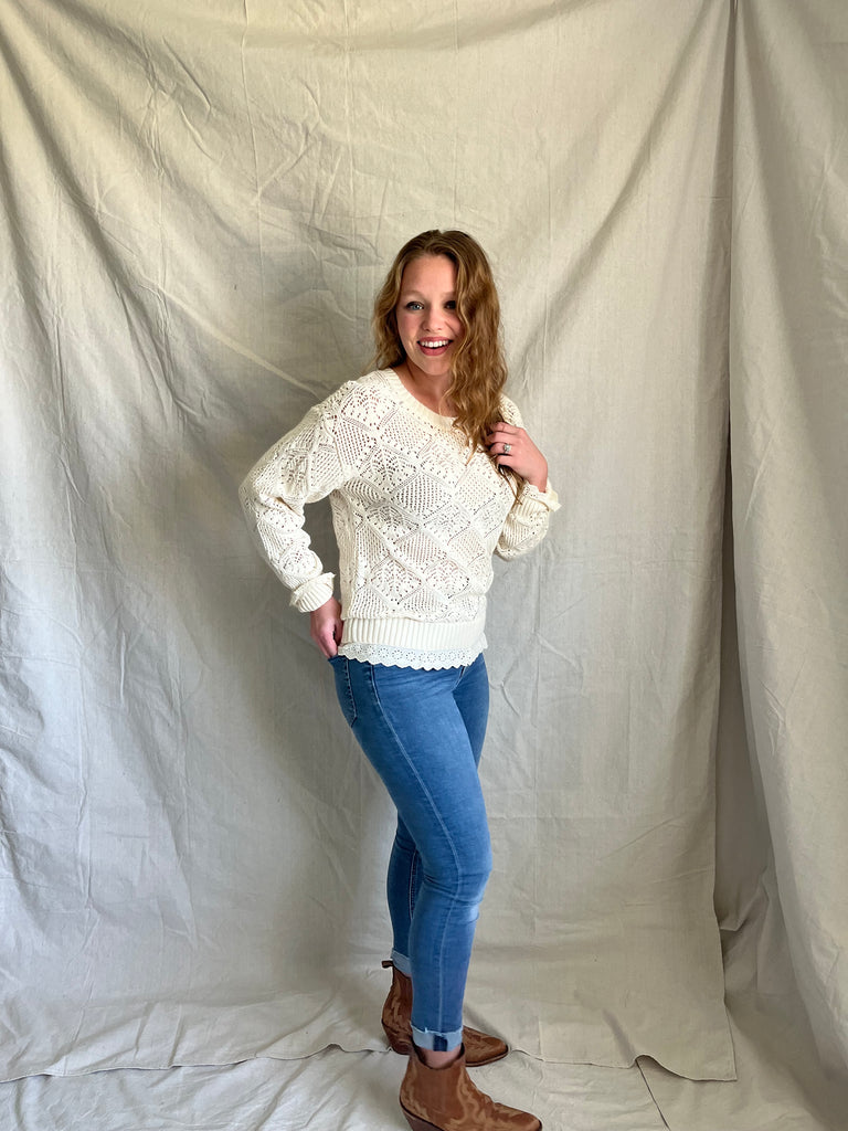 Claudia Lace Hem Sweater