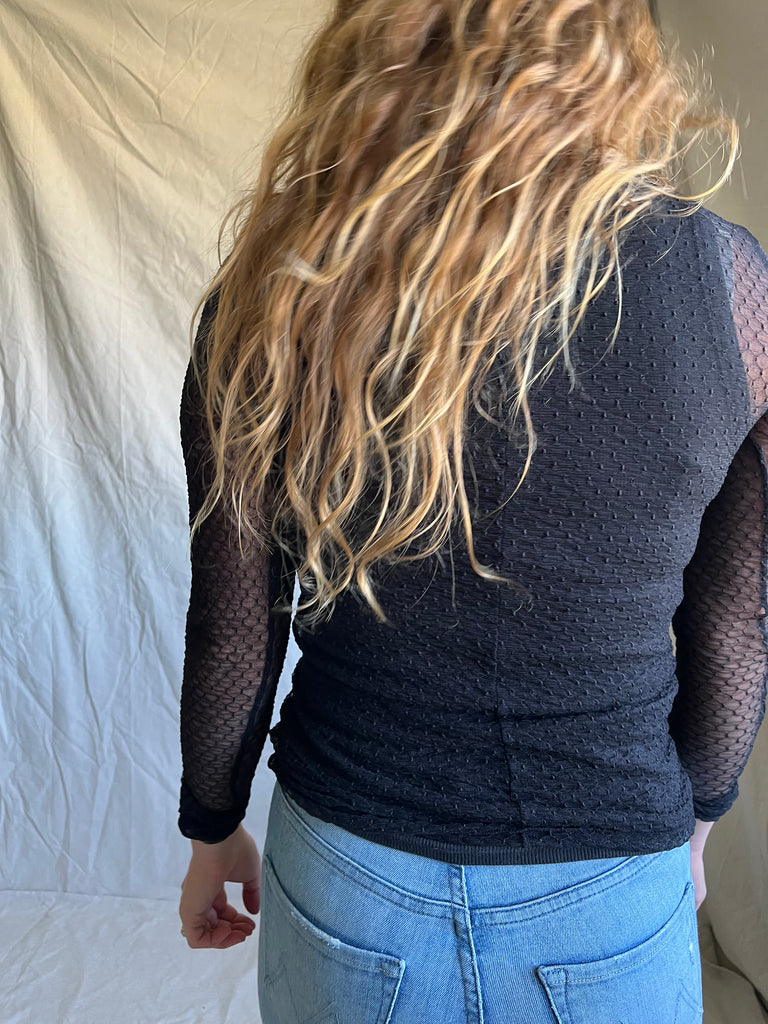 Free people Kit sheer top [black]