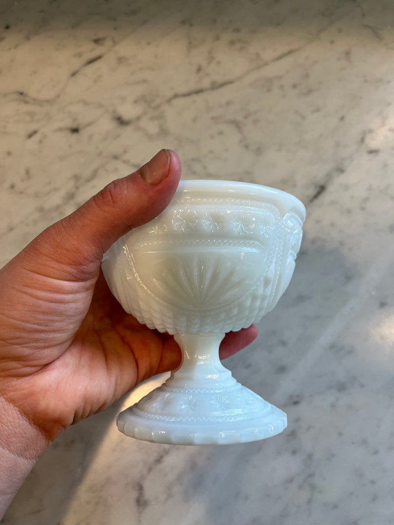 Milk glass pedestal dish