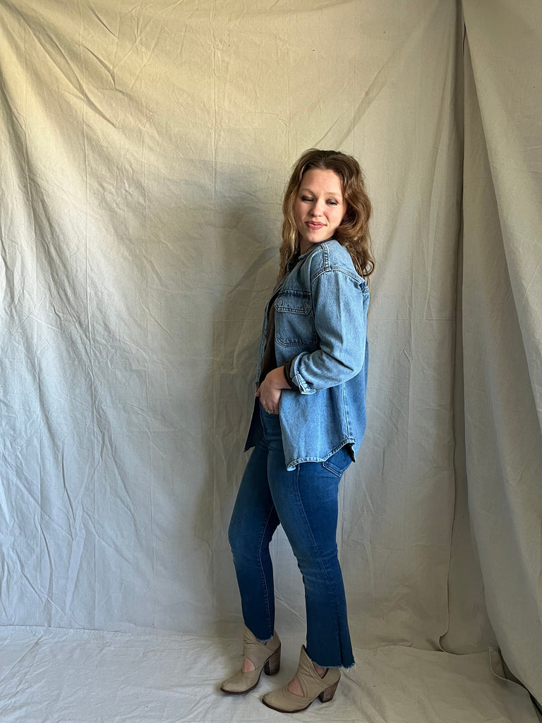 Etta denim shirt jacket [blue wash]