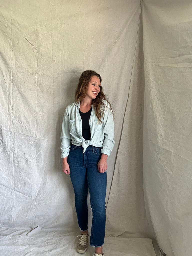 Colette button up [light wash] [now avail in XL]