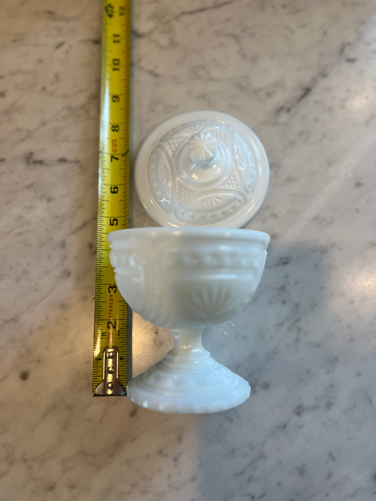 Milk glass pedestal dish