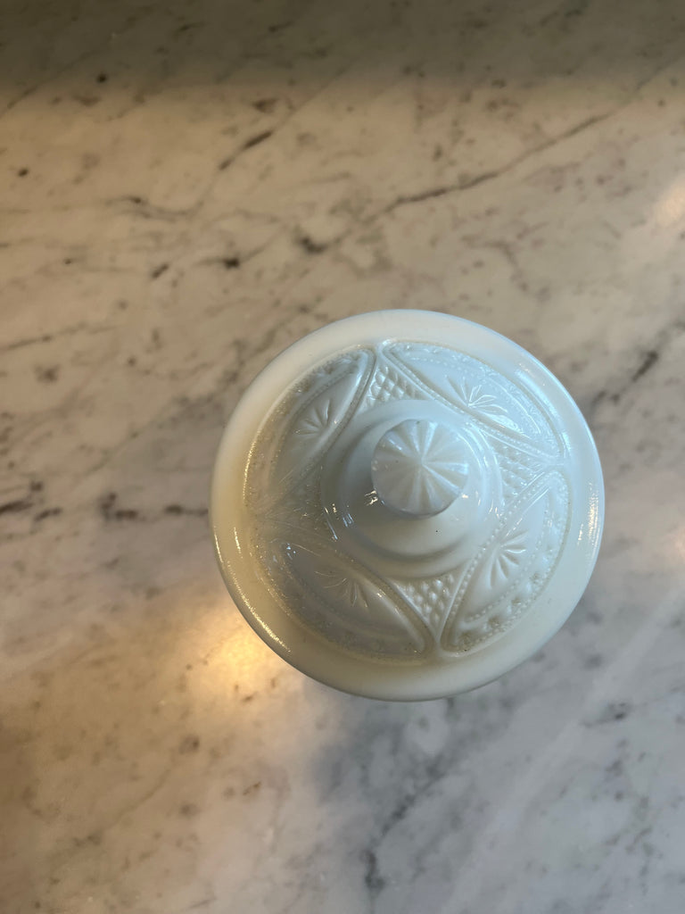 Milk glass pedestal dish