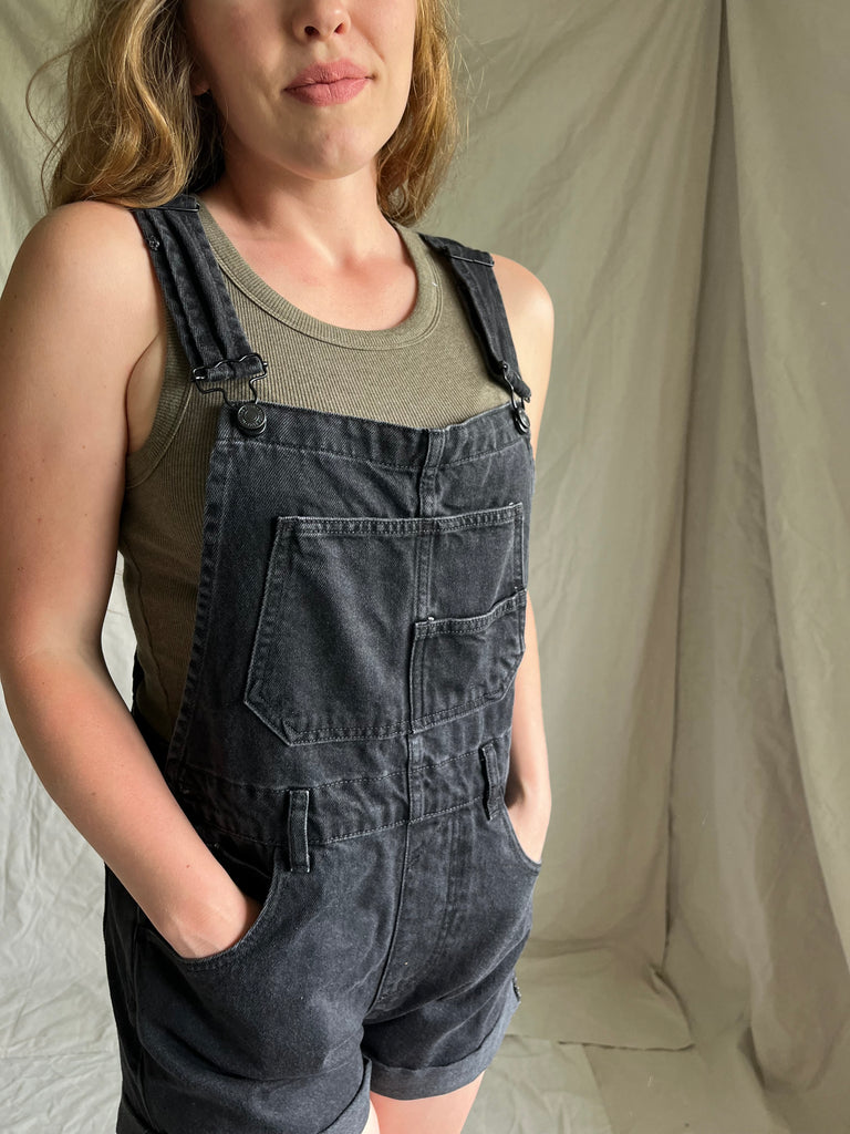 Free People Dottie denim shortall [mineral black]
