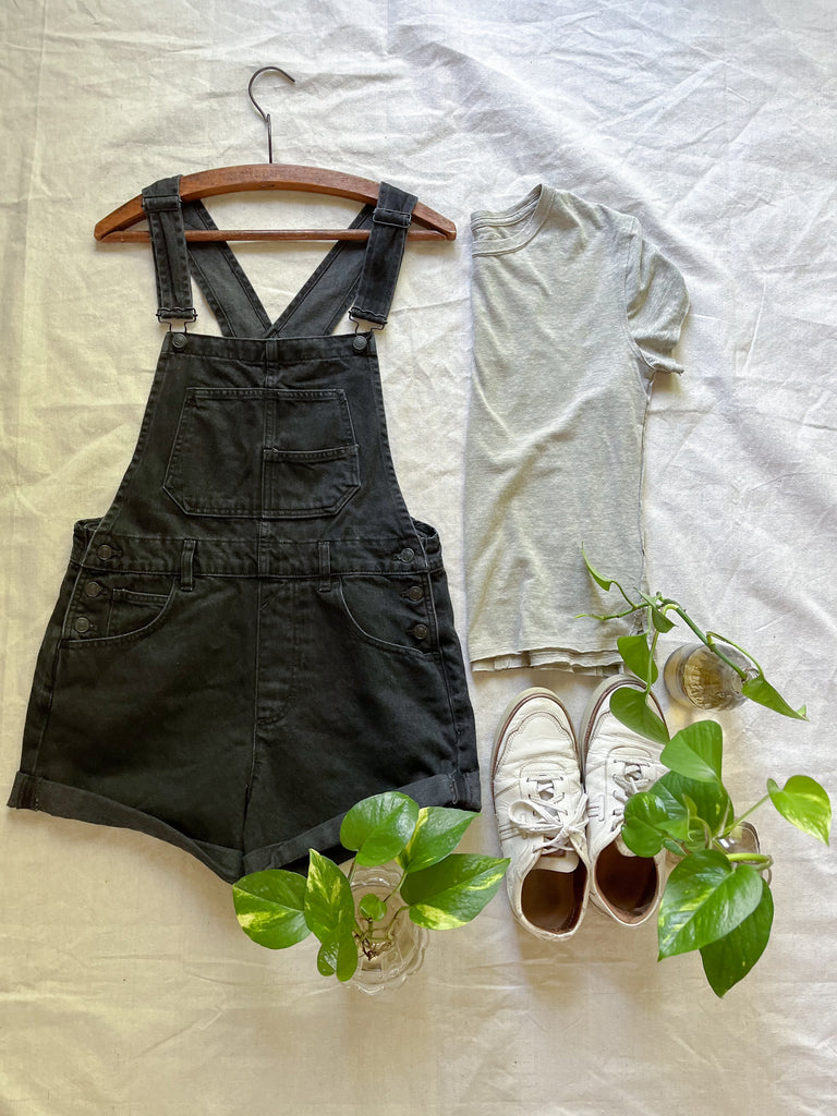 Free People Dottie denim shortall [mineral black]