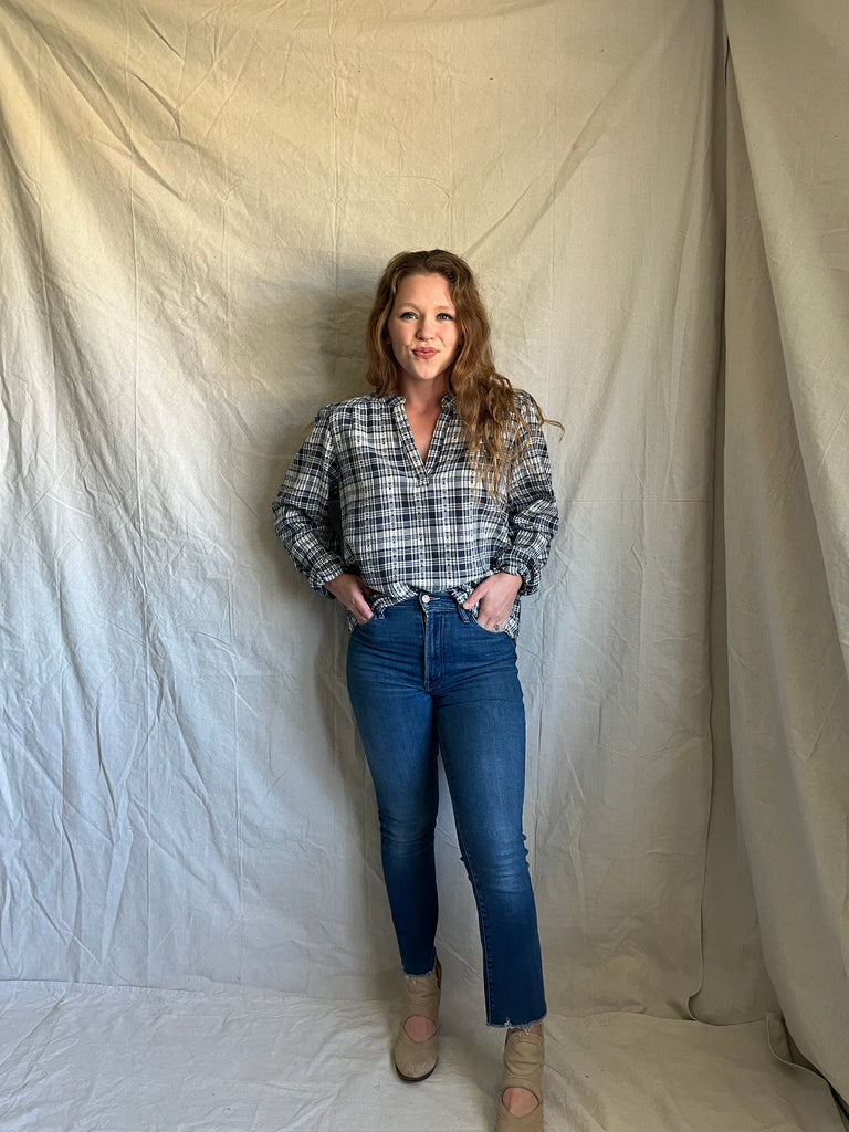 Irene plaid top