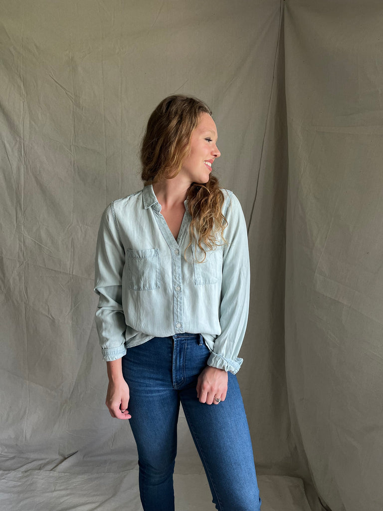 Colette button up [light wash] [now avail in XL]