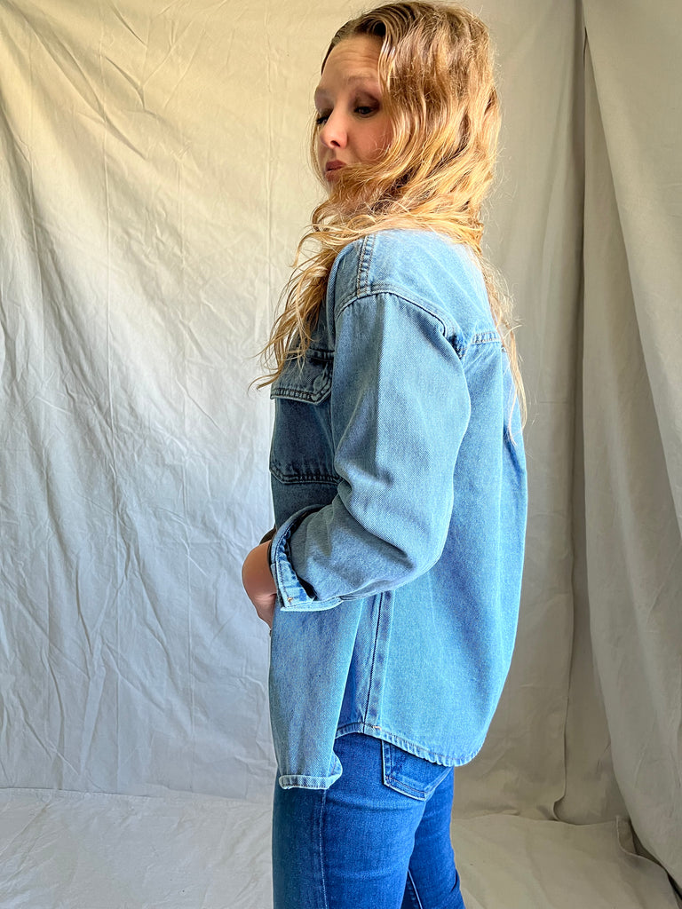 Etta denim shirt jacket [blue wash]