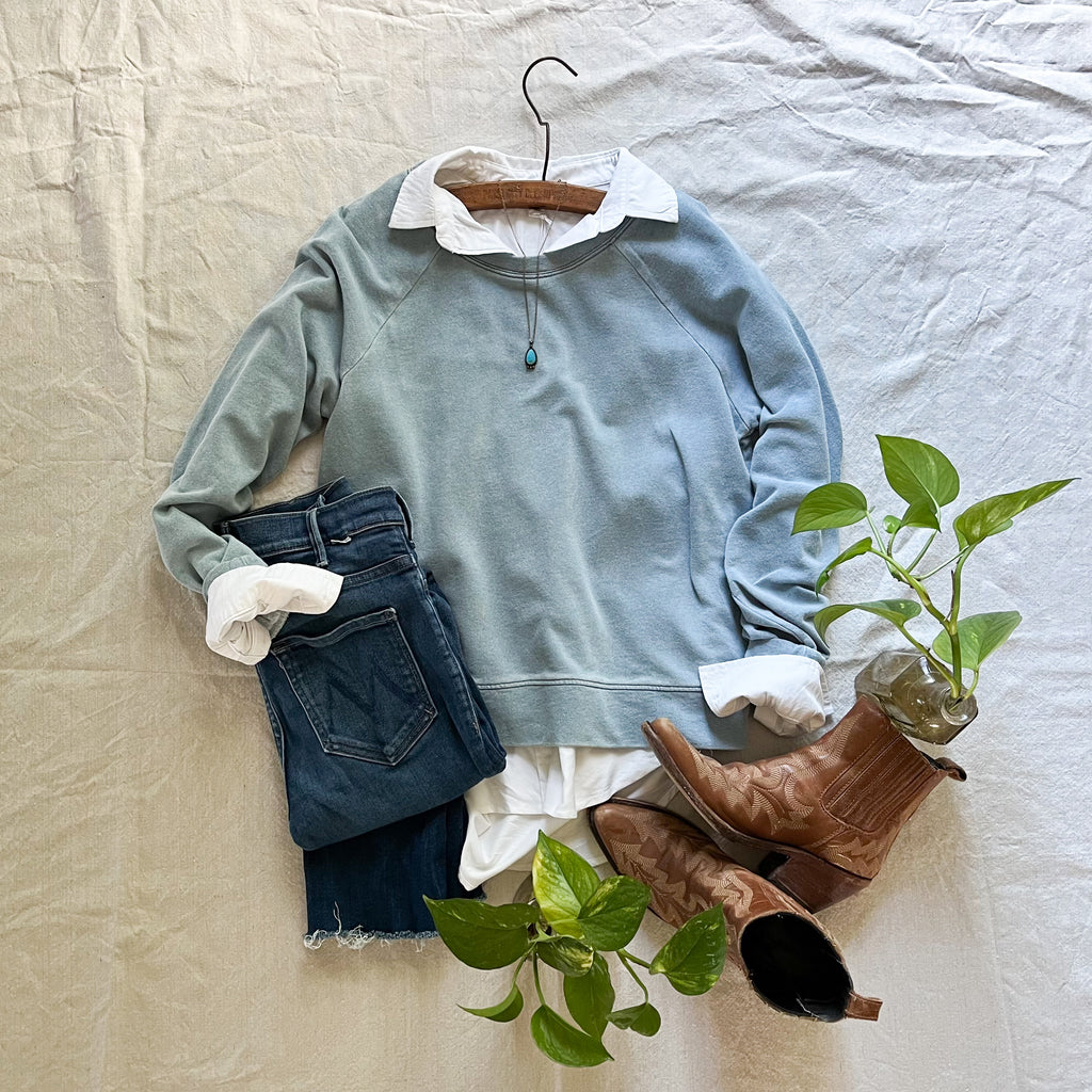 Abilene blue jean crewneck