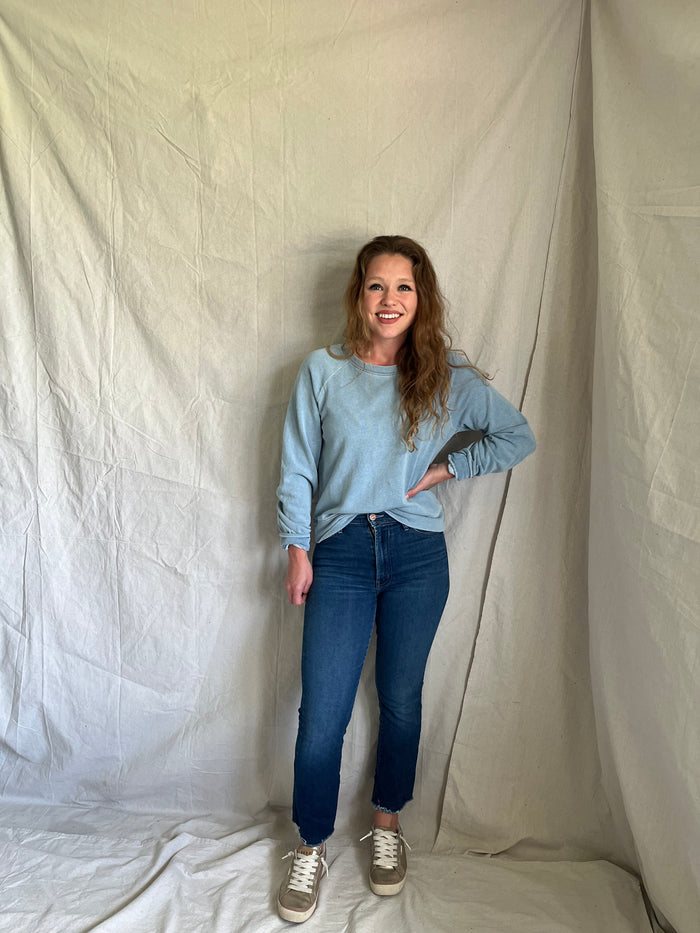Abilene blue jean crewneck