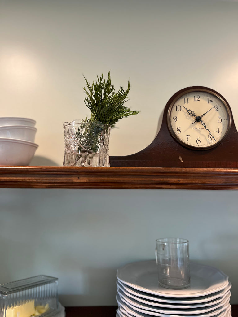 Cut glass shelf vase
