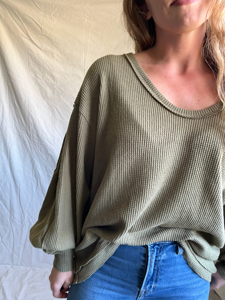 Free People Ivy waffle top
