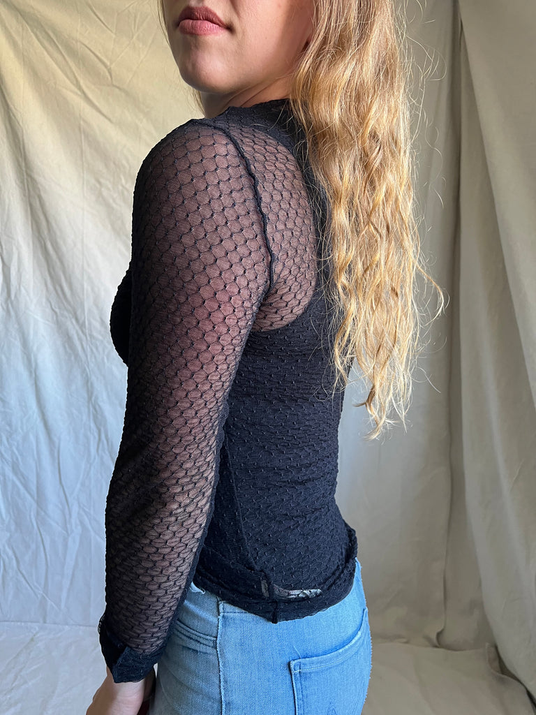 Free people Kit sheer top [black]