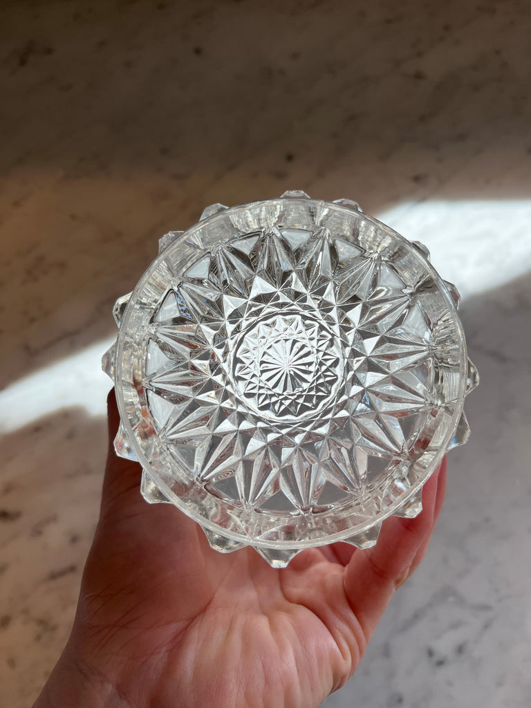 Cut glass shelf vase