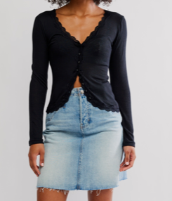 Free People Lace knit cardi