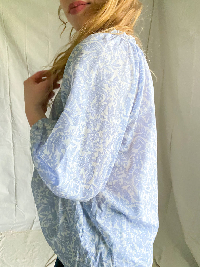 Constance blue floral top
