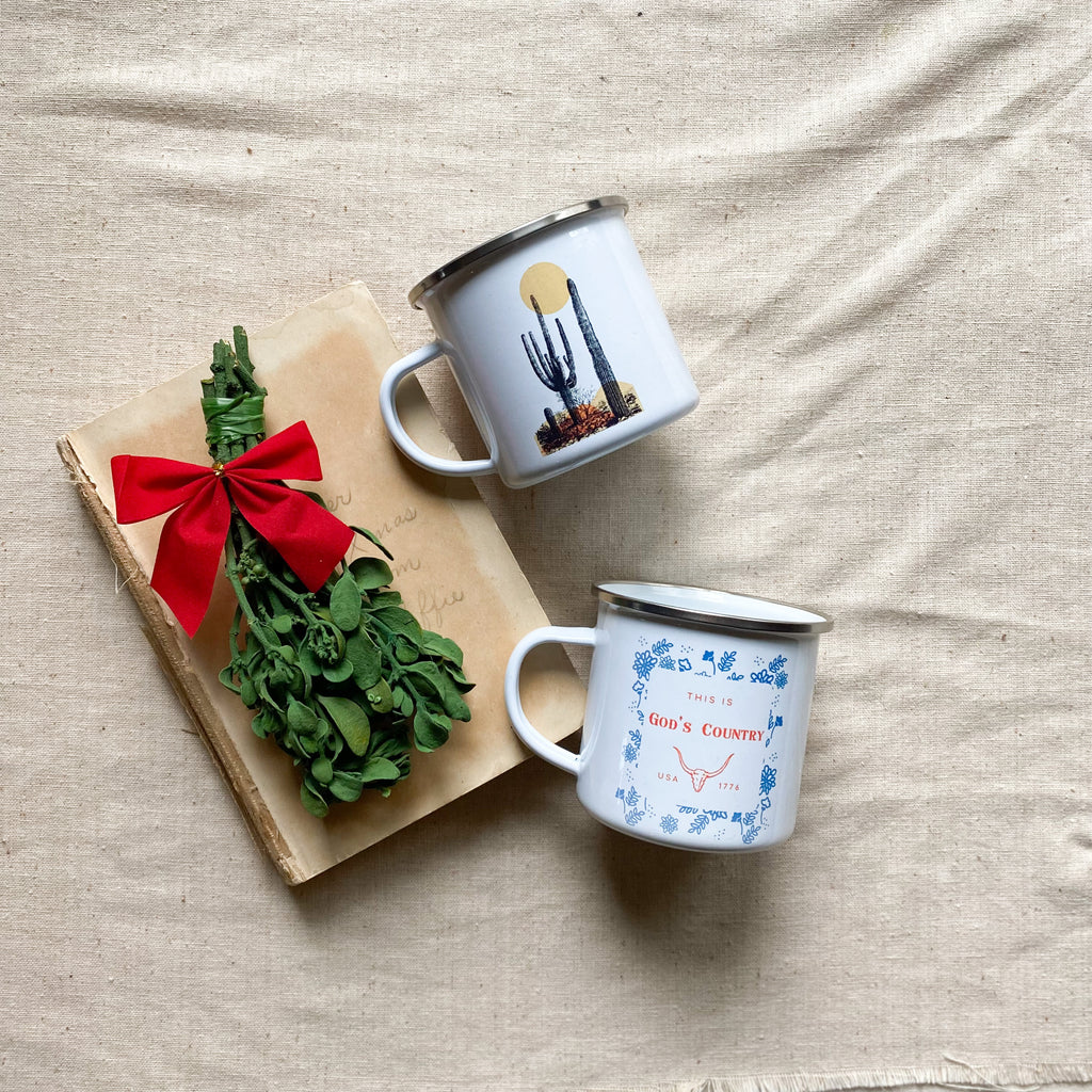 Tin coffee Mugs ( 2 designs)