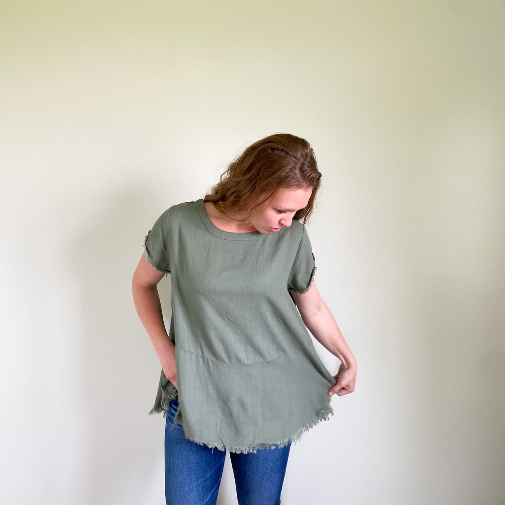 [RESTOCKED] Dempsey Top Olive [AVAILABLE IN CURVY SIZES]
